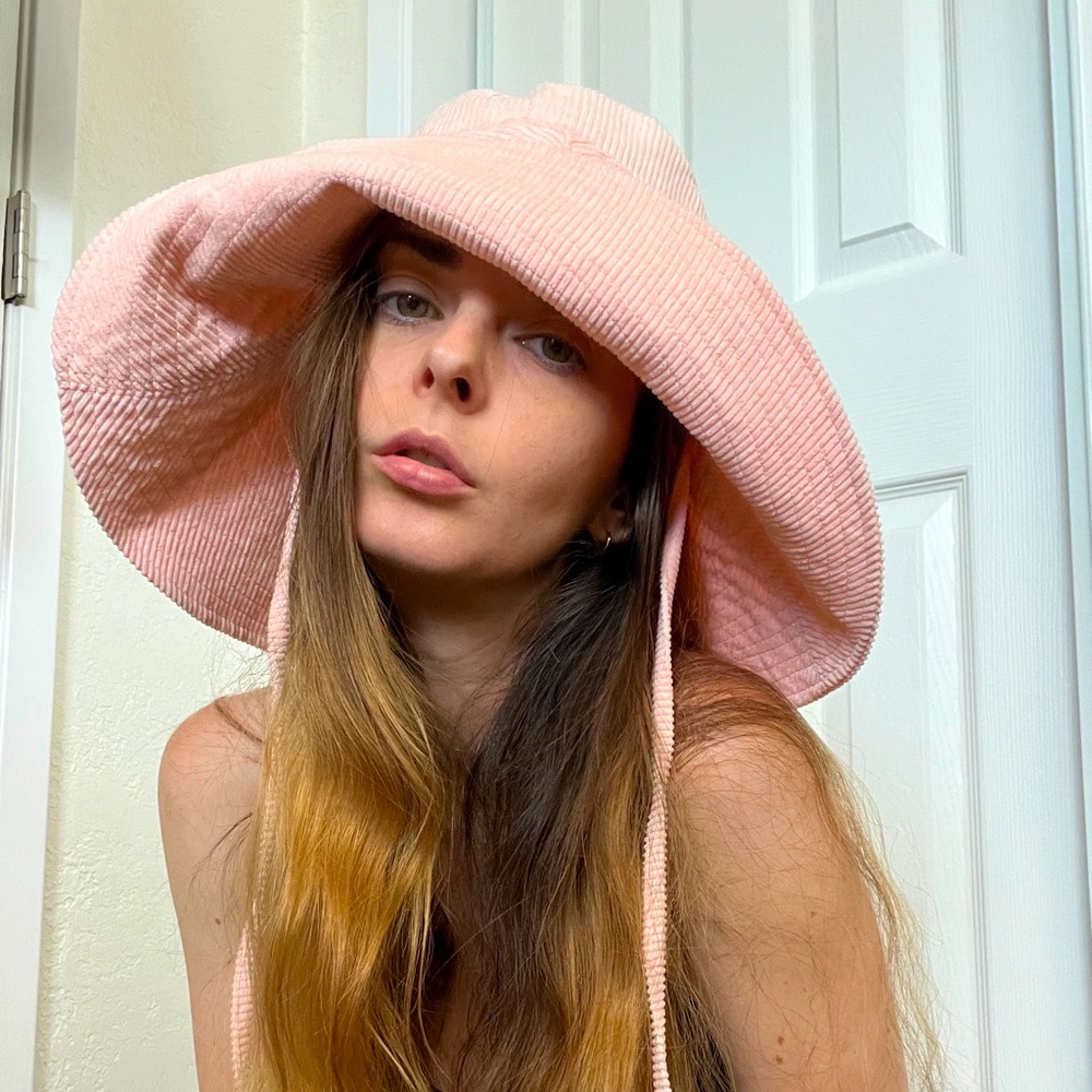 Faithfull the Brand pink corduroy floppy hat